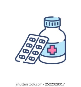 Medicine Fill Color Icon, Vector illustration