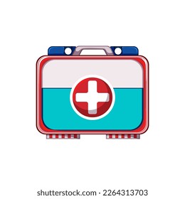 medicine first aid kit cartoon. medicine first aid kit sign. isolated symbol vector illustration