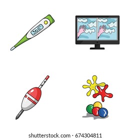 medicine, fishing and other web icon in cartoon style.technology, paintball icons in set collection.