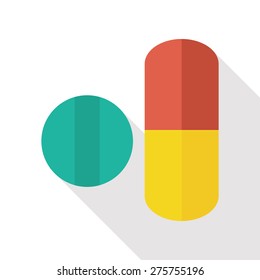 medicine flat icon with long shadow