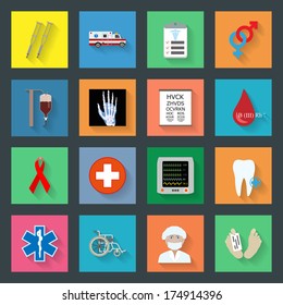 Medicine flat icons set 2