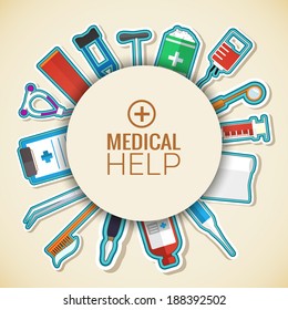 Medicine flat icons set concept. Vector illustration