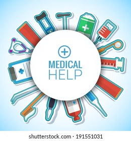 Medicine flat icons set concept. Vector illustration design