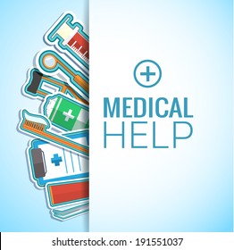 Medicine flat icons set concept. Vector illustration design