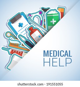 Medicine flat icons set concept. Vector illustration design