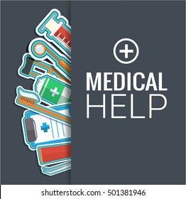 Medicine flat icons set concept. Vector illustration