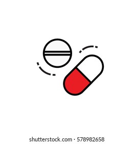 Medicine flat line icon