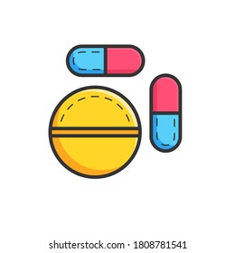 medicine flat outline health icon