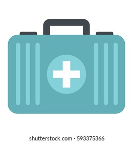 Medicine flat suitcase isolated on white background. Element of banners, labels and infographics.