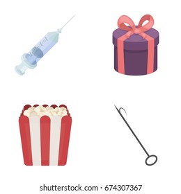 medicine, food and other web icon in cartoon style.packing, fire icons in set collection.