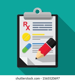 Medicine form list vector flat design.