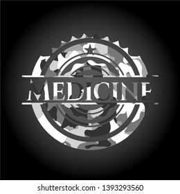 Medicine grey camo emblem. Vector Illustration.
