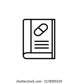 Medicine Guide Symbol im Linienstil. Medicine Guide, Vektorgrafik.
