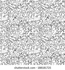 Medicine hand drawn seamless
