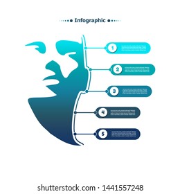 Medicine and health data visualization. Abstract elements of graph, diagram with steps, options, parts or processes. Vector medical template for presentation. Creative concept for infographic.