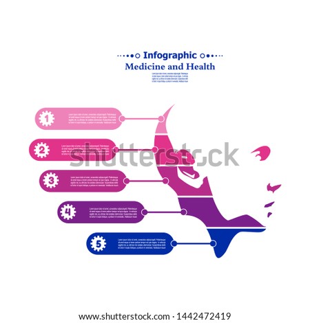 Medicine and health data visualization. Abstract elements of graph, diagram with steps, options, parts or processes. Vector medical template for presentation. Creative concept for infographic.