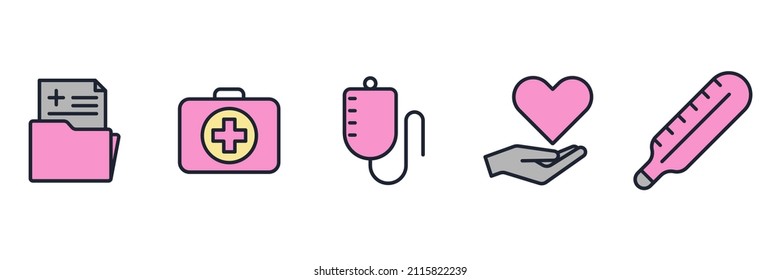 Medicine and Health elements set icon symbol template for graphic and web design collection logo vector illustration