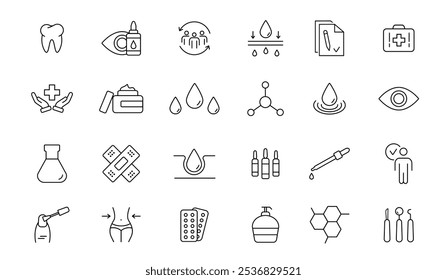 Medicine and Health icon.  Medical care service symbol collection. Vector illustration.