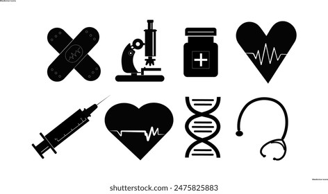 Medicine and health icons. Vector
