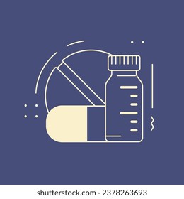 Medicine and Health line wallpaper. Vector illustration