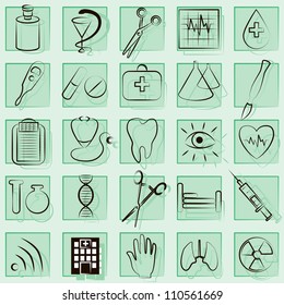 Medicine and Health vector icons. File Illustrator 10