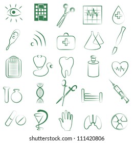 Medicine and Health vector icons. File Illustrator 10