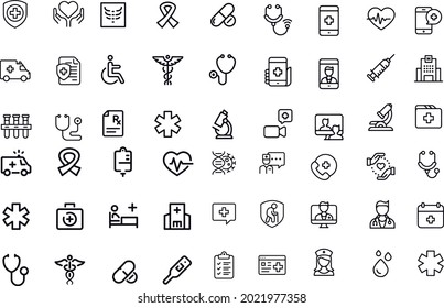 Medicine  Healthcare big collection icons vector design 