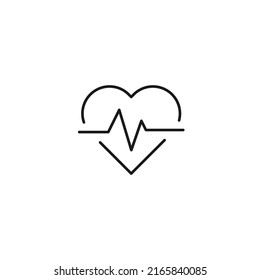 Medicine and healthcare concept. Simple monochrome illustration for web sites, stores, apps. Editable stroke. Vector line icon of pulse or heart rate 