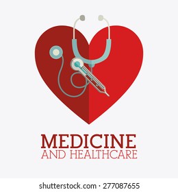 Medicine and healthcare design over white background, vector illustration