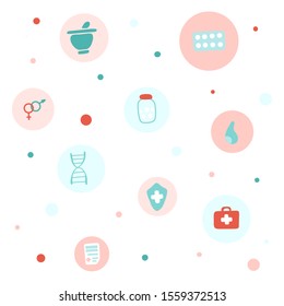 Medicine and healthcare flat vector icons set