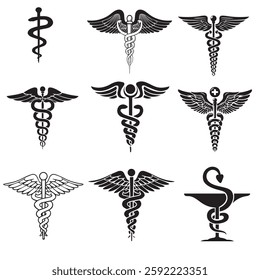 Medicine And Healthcare Icon Set. pill icon set. Medicament and pharmaceutical symbol. medical design element.