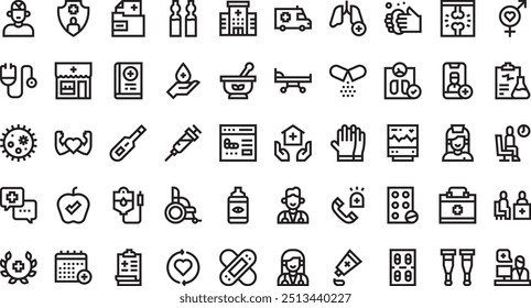 Medicine and healthcare icons High-Quality Vector Icons Collection with Editable Stroke. Ideal for Professional and Creative Projects.