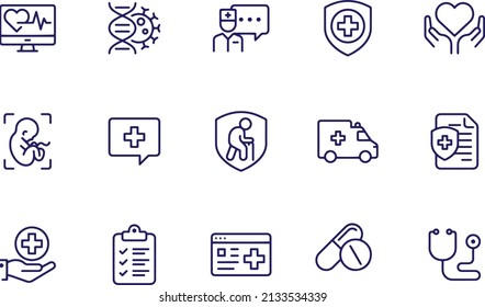 Medicine and  Healthcare line icons vector design  