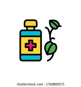 Medicine herbal box icon. Simple color with outline vector elements of healing plant icons for ui and ux, website or mobile application