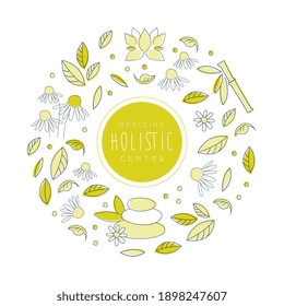 Medicine Holistic Center Banner Template, Ayurveda, Acupuncture, Homeopathy, Naturopathy, Alternative Medicine Banner, Flyer, Brochure Vector Illustration