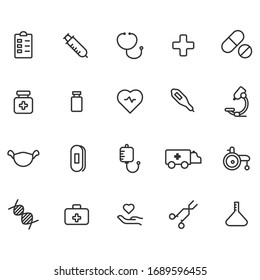 Medicine hospital outline icon. Healthcare symbol vector illustrator