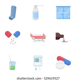 Medicine and hospital set icons in cartoon style. Big collection of medicine and hospital vector symbol stock illustration
