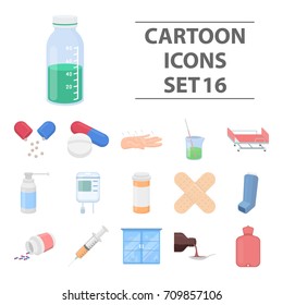 Medicine and hospital set icons in cartoon style. Big collection medicine and hospital vector symbol stock illustration