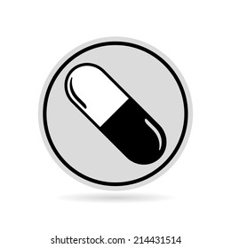 Medicine icon (capsule) in circle