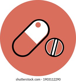 Medicine Icon. Capsule, Tablet, pills Icon. 