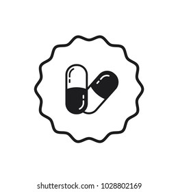 medicine icon, capsule vector icon 