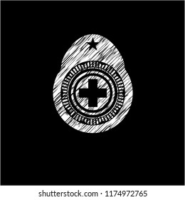 medicine icon with chalkboard texture