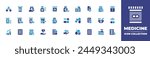 Medicine icon collection. Duotone color. Vector illustration. Containing drug, treatment, prescription, sleepingpills, drugs, pills, medicine, pill, protein, naturalmedicine, capsules.