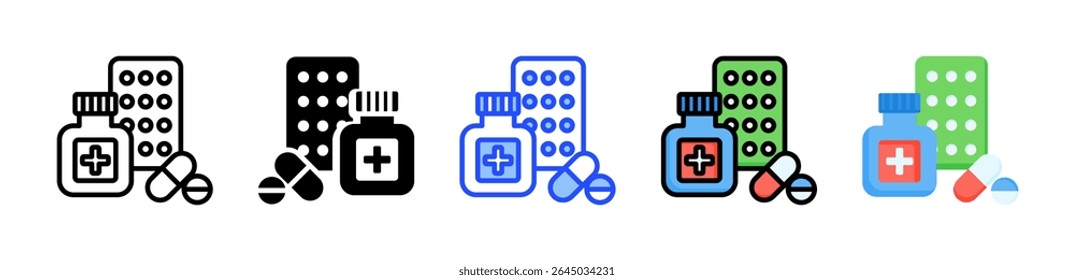 Icono de medicina Colección con múltiples estilos