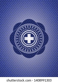 medicine icon with denim texture