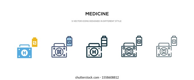 medicine icon in different style vector illustration. two colored and black medicine vector icons designed in filled, outline, line and stroke style can be used for web, mobile, ui