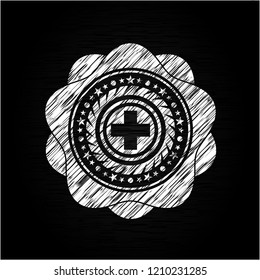 medicine icon drawn with chalkboard texture