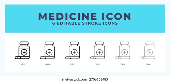 Icono de medicina. Icono de línea de trazo editable Ilustración vectorial.