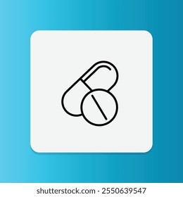 Medicine icon. Editable stroke. Vector illustration