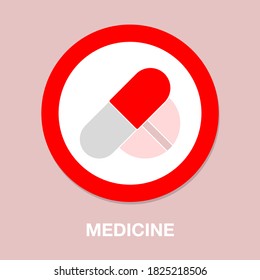 medicine icon. flat illustration of medicine vector icon for web